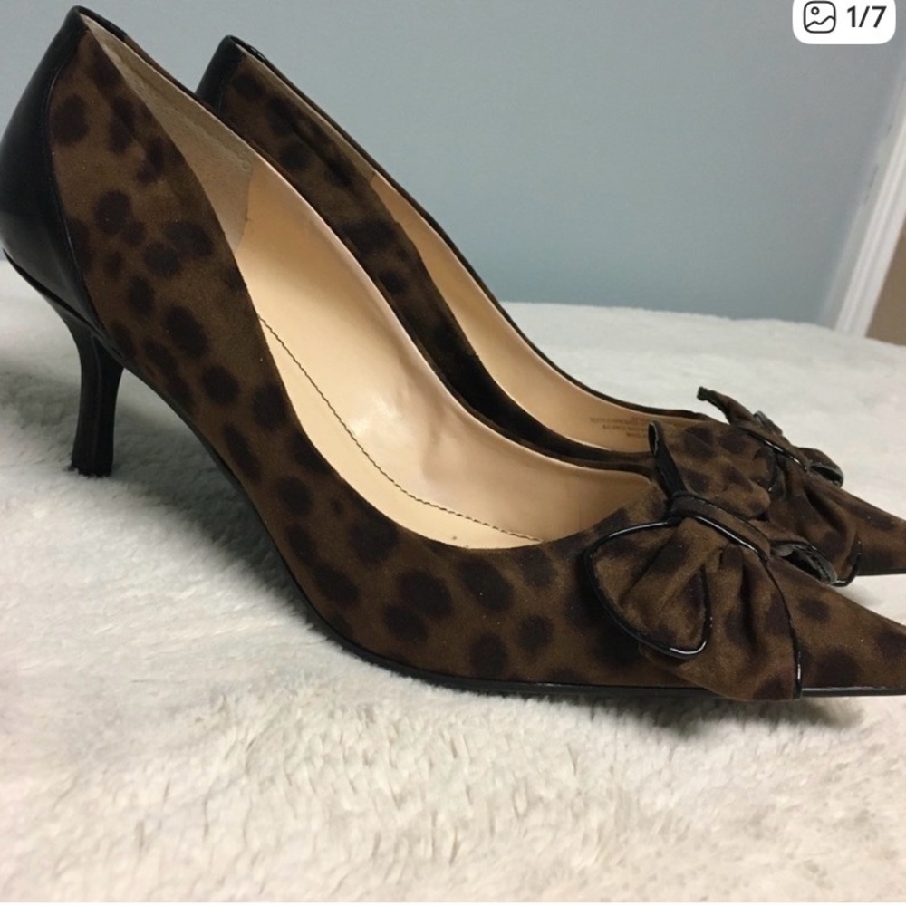 Marc Fisher Brown Leopard Print Heels